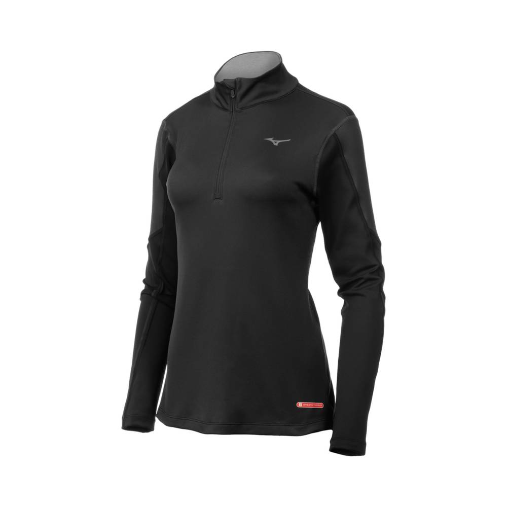 Base Layer Mizuno Breath Thermo® Half Zip Mujer Negras España NGAO-53074